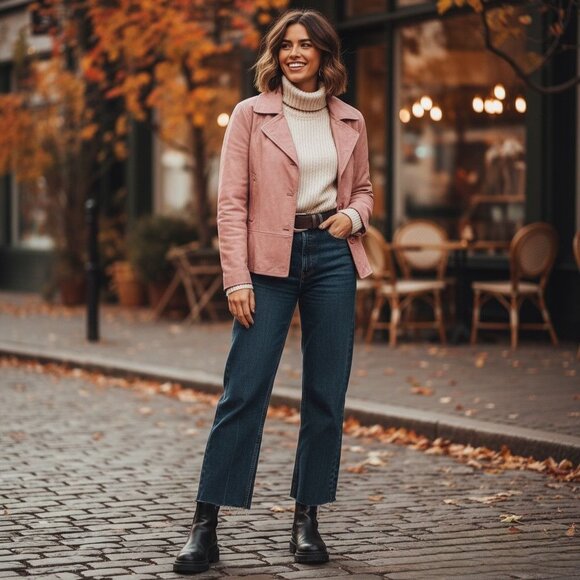 Harold's Vintage Genuine Leather Jacket Button Down Long Sleeve Blazer Collared - Picture 1 of 10